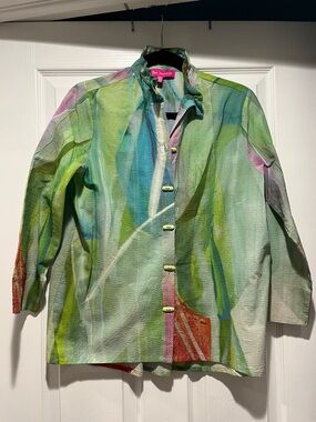 Artisan Green Multicolor Button-Down Shirt - Women's